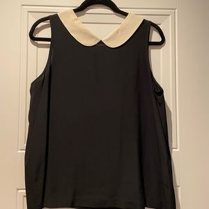 Kate Spade white collar sleeveless top